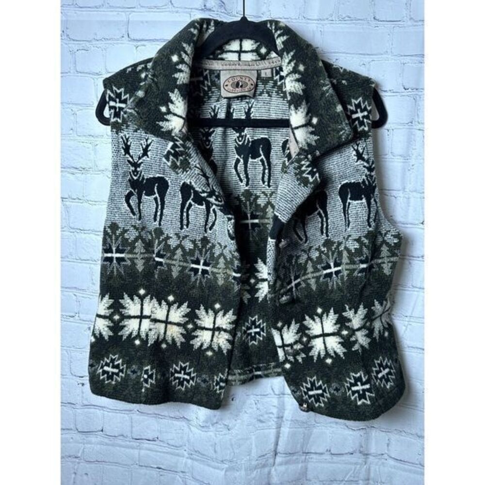 County Clothing Co vintage Cardigan Winter Sweater Nordic Pattern Cozy Outerwear